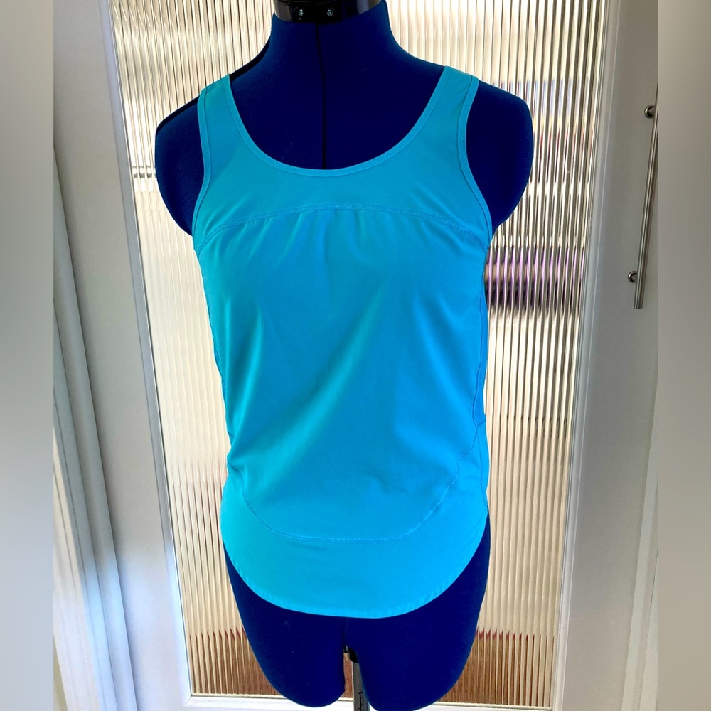 EUC  Lululemon Spry Light Blue Run: Featherweight Singlet Tie Back Workout Ta…